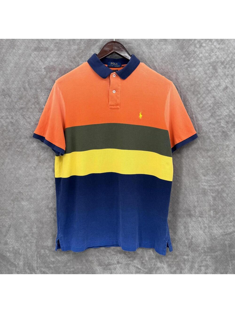 Polo Ralph Lauren Polo Shirt Mens XL Multicolor Stripe Classic Fit Cotton Knit